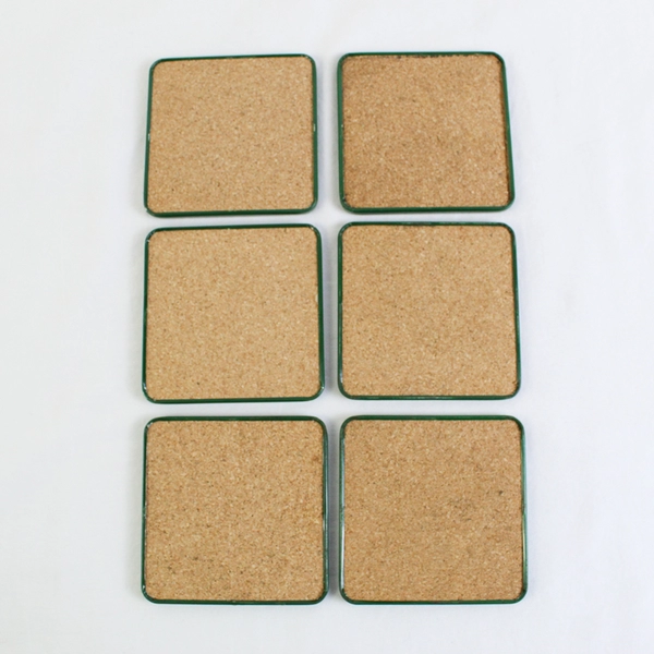 Vintage Set of 6 Enesco Wild Game Coasters with Tin Elk Moose Ram