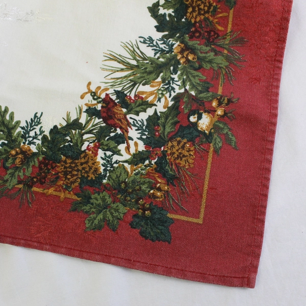 Set of 14 Vintage Christmas Cloth 19" Square Napkins DIY Upcycling FLAWED