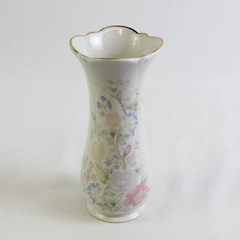 Royal Winton Staffordshire 6.5" Ceramic Vase Pink Floral Gold Trim England