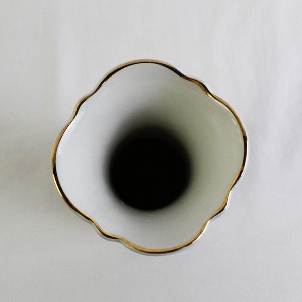 Royal Winton Staffordshire 6.5" Ceramic Vase Pink Floral Gold Trim England