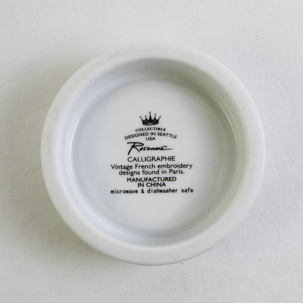 Rosanna Calligraphie Black & White Monogram F Trinket Dish