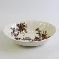 VTG Johnson Brothers The Old Mill Brown Oval Vegetable Serving Bowl 8.375"