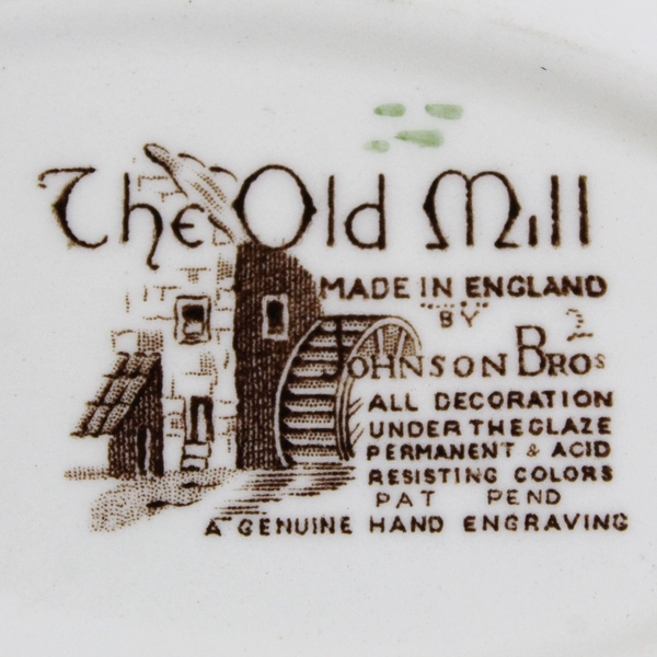 VTG Johnson Brothers The Old Mill Brown Oval Vegetable Serving Bowl 8.375"