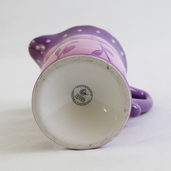 Kristy Landolt Design Hausenware Ceramic Creamer Lavender Purple Dots Floral