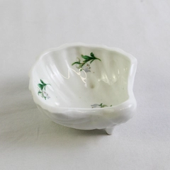 Vintage Staffordshire Jean Vert Bone China Clam Shell Trinket Dish Floral