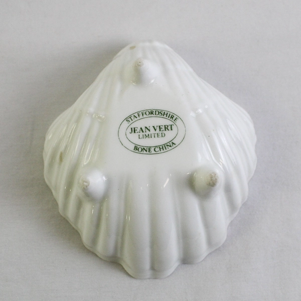 Vintage Staffordshire Jean Vert Bone China Clam Shell Trinket Dish Floral