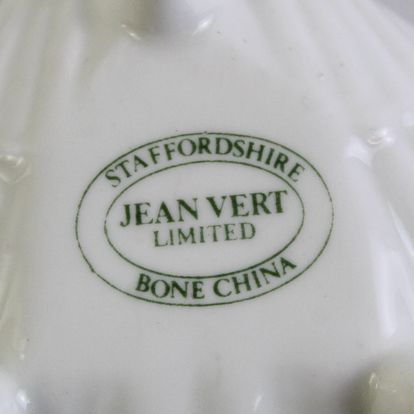 Vintage Staffordshire Jean Vert Bone China Clam Shell Trinket Dish Floral