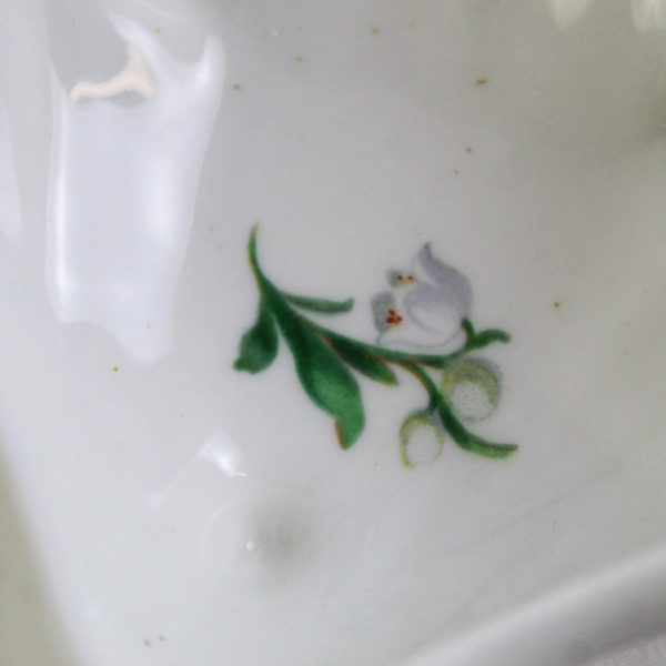 Vintage Staffordshire Jean Vert Bone China Clam Shell Trinket Dish Floral