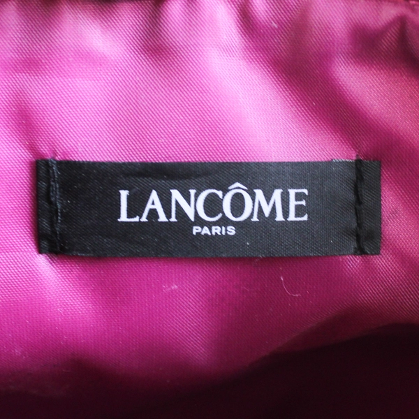 Lancome Paris Metallic Pink Makeup Bag Case with Zipper Travel Toiletry 11" X 7"
