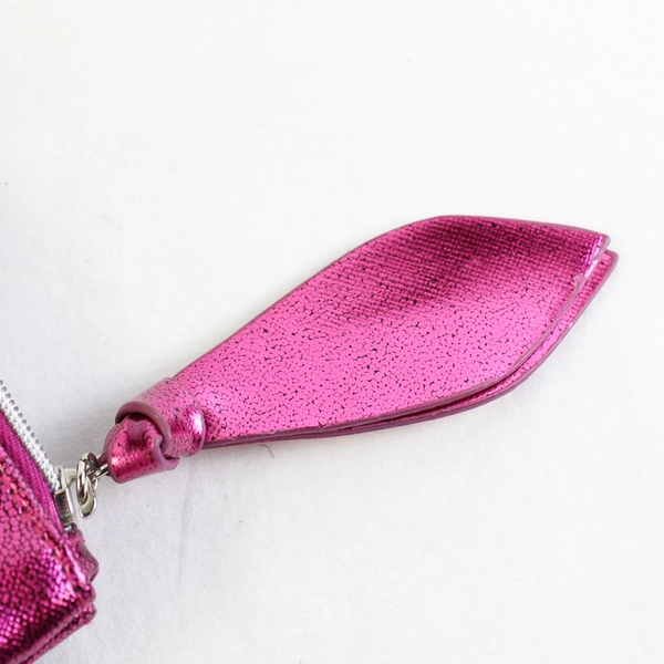 Lancome Paris Metallic Pink Makeup Bag Case with Zipper Travel Toiletry 11" X 7"