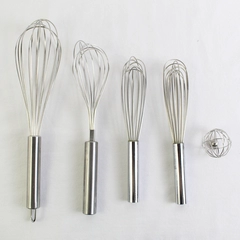 Lot of 5 Unbranded Heavy Duty Metal Kitchen Whisks Various Sizes