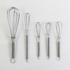 Lot of 5 Unbranded Small Kitchen Whisks Various Sizes