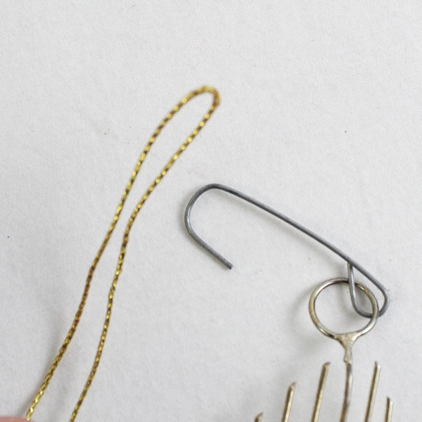 Lot of 2 Unbranded Instrument Ornaments Guitar and Capiz Shell Harp