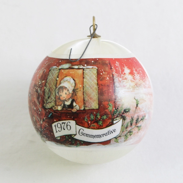 Hallmark 1976 Commemorative Satin Christmas Ornament by Mary Hamilton