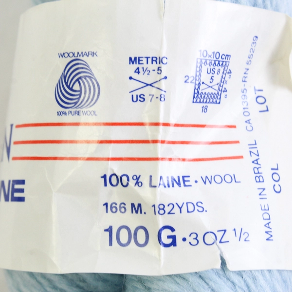 Pinguin Fleur De Laine 100% Wool Yarn Light Blue 182yd 100g