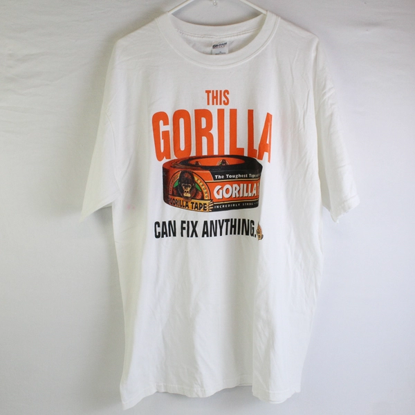 Gildan Short Sleeve T-Shirt 'The Gorilla Tape Can Fix Anything' Print Mens Sz XL