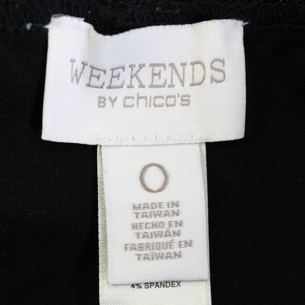 Weekends By Chico's Solid Black Slim Fit Elastic Pants Women's Size 0