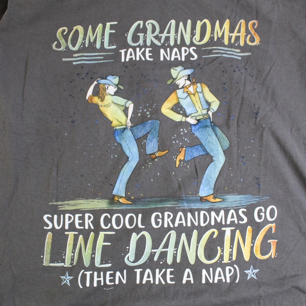 Gildan 'Cool Grandmas Go Line Dancing Then Nap' Short Sleeve T-Shirt Women's XL