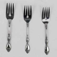 Lot of 3 Oneida Silver Wm A Rogers Deluxe Huntington Pattern Salad Forks