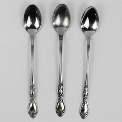 Lot of 3 Oneida Silver Wm A Rogers Deluxe Huntington Pattern Iced Tea Spoons