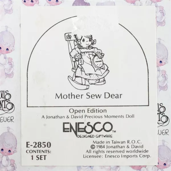 Vintage 1984 Precious Moments Mother Sew Dear Doll And Rocker  E-2850 