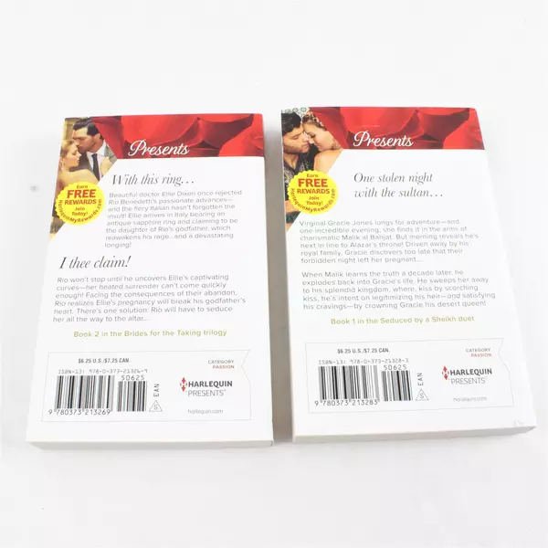 Two Harlequin Romance Novels The Italian's One Night Baby & Secret Heir Alazar