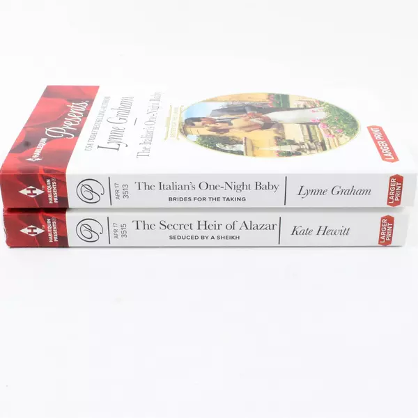 Two Harlequin Romance Novels The Italian's One Night Baby & Secret Heir Alazar