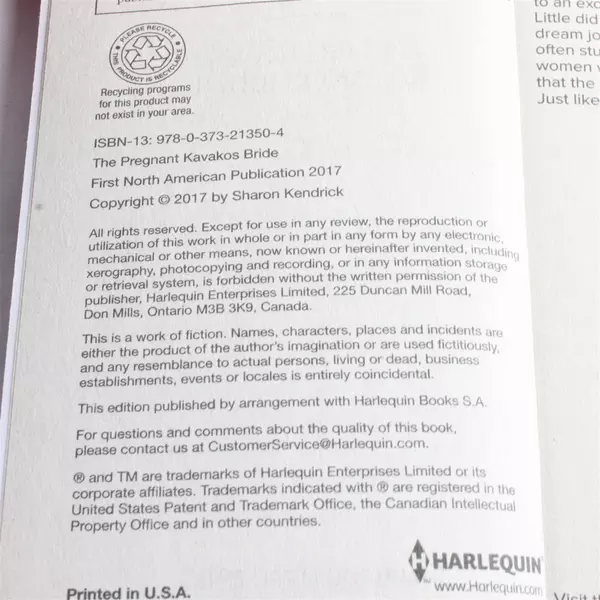 Lot of 2 Harlequin Romance Novels The Pregnant Kavakos Bride & A Ring Crown