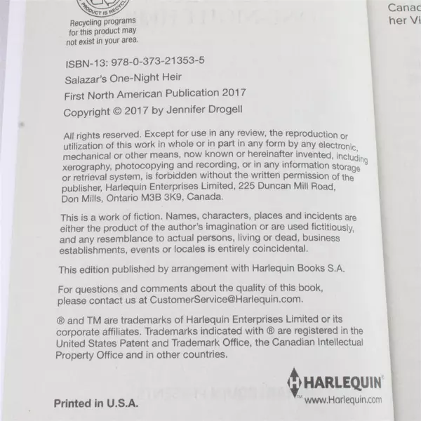 2 Harlequin Romance Novels Sicilian's Baby of Shame & Salazar's One-Night Heir