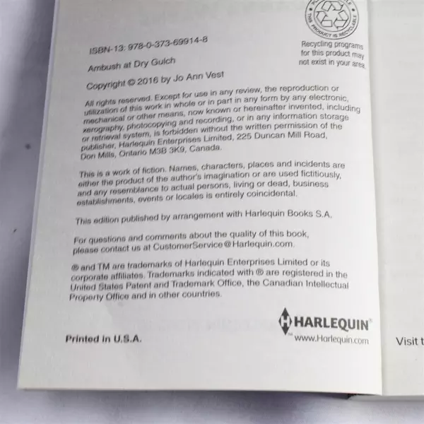 Lot of 2 Harlequin Romance Novels Ambush at Dry Gulch & Lawman on the Hunt