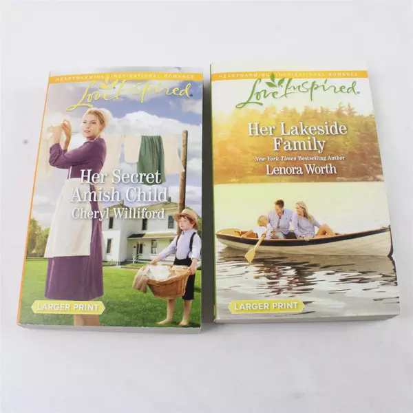 Lot of 2 Harlequin Romance Novels Her Lakeside Family & Her Secret Amish Child