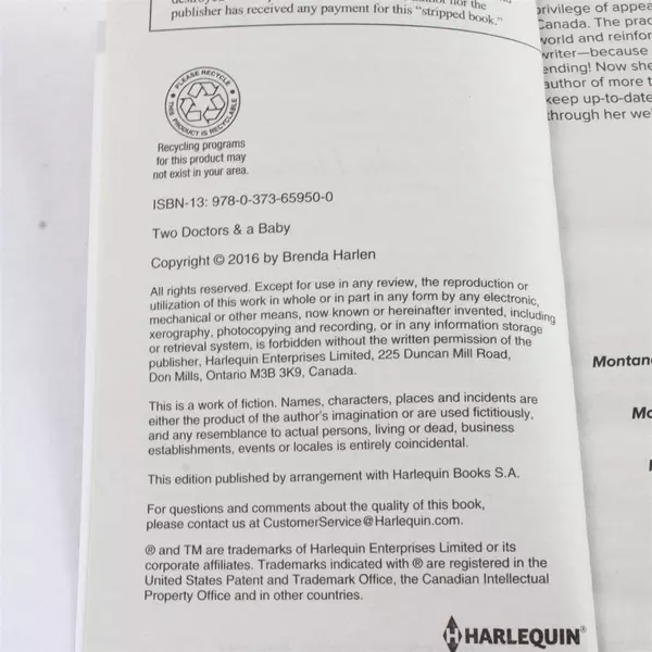 2 Harlequin Romance Novels Two Doctors & A Baby & An Officer and Her Gentleman