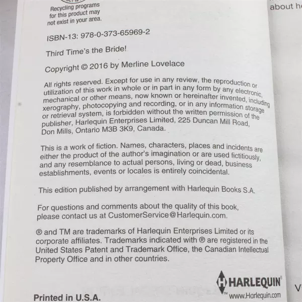 Lot of 2 Harlequin Romance Novels The BFF Bride & Third Time's the Bride