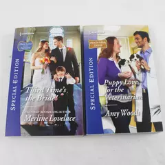 Lot of 2 Harlequin Romance Novels Third Time's the Bride Puppy Love Vet