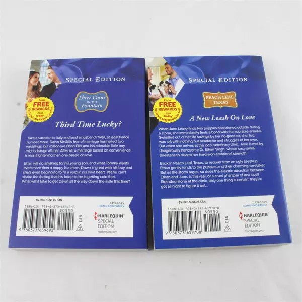 Lot of 2 Harlequin Romance Novels Third Time's the Bride Puppy Love Vet