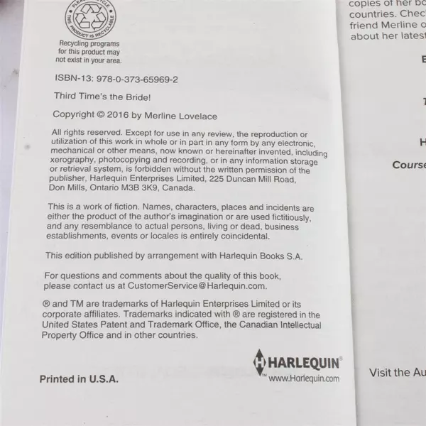 Lot of 2 Harlequin Romance Novels Third Time's the Bride Puppy Love Vet