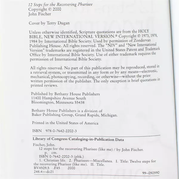 12 Steps for the Recovering Pharisee Like Me Paperback Book Like New Condition