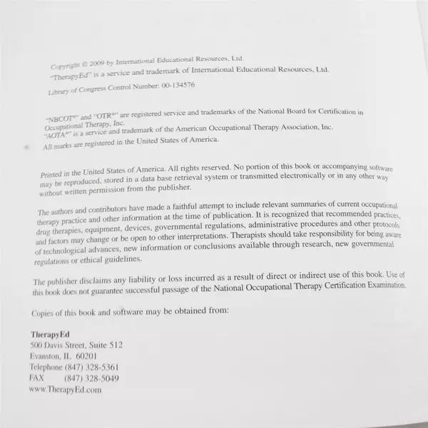 National Occupational Therapy Certification Exam Review & Study Guide 5th Ed