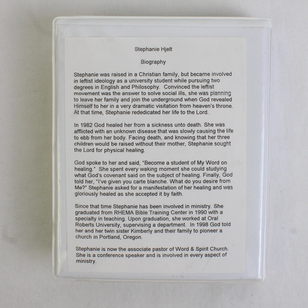 Healing Belongs to You! Rev. Stephanie Hjelt, Set of 4 Cassette Tapes in Box