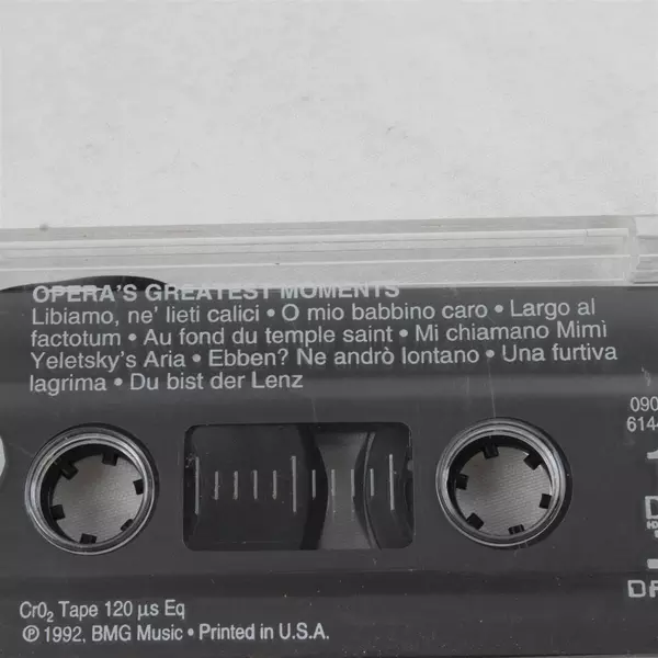 Opera's Greatest Moments RCA Victor Red Seal 1992 Cassette No Case