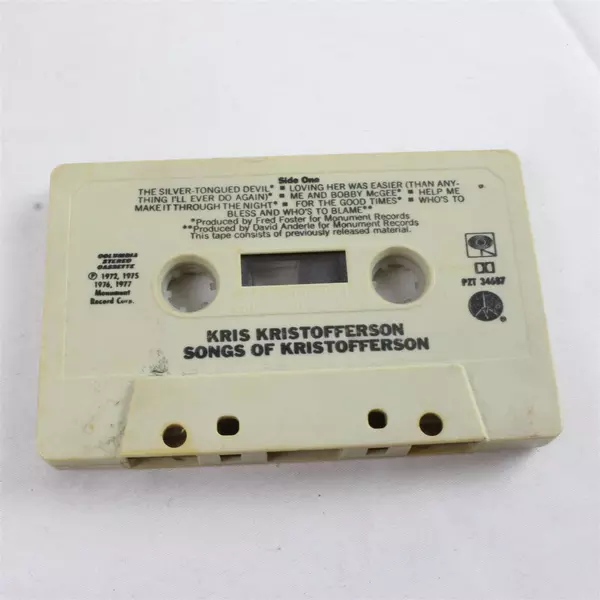 Kris Kristofferson Songs Of Kristofferson Cassette Tape