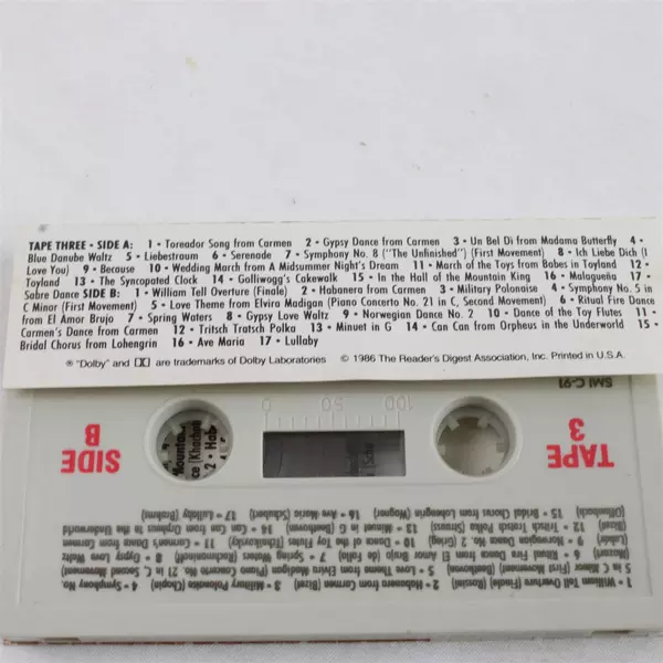 Reader's Digest 100 World's Most Beautiful Melodies Cassette 1986 Tape 3