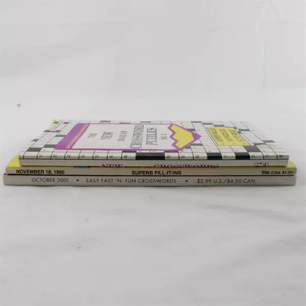 Lot of 3 Crossword Puzzle Books Various Types