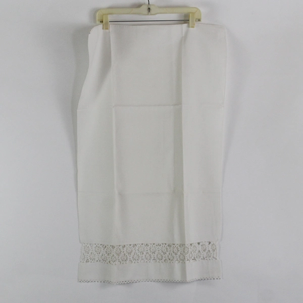 Lot of 2 Vintage Unbranded Linen Pillowcase 34" x 21.5" White Lace Crochet Edge