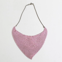 Pink Bib Mesh Choker Necklace 
