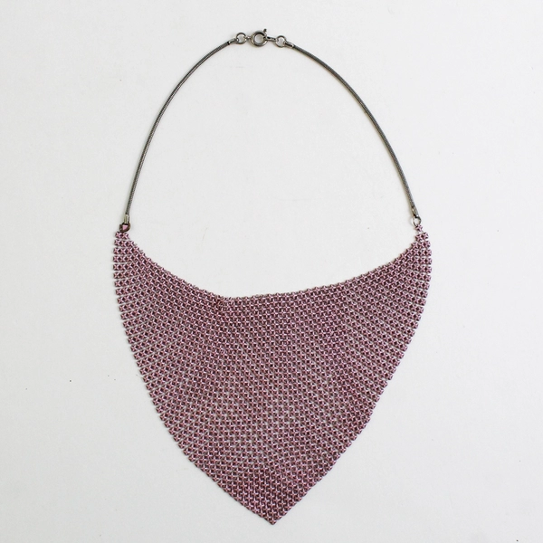 Pink Bib Mesh Choker Necklace 