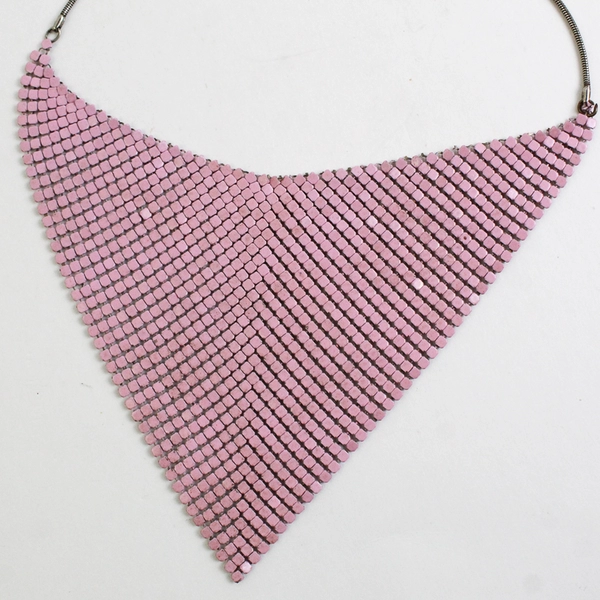 Pink Bib Mesh Choker Necklace 