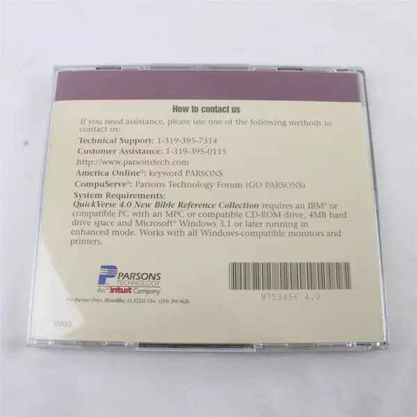 QuickVerse 4.0 Bible Reference Collection CD-ROM Parsons Technology