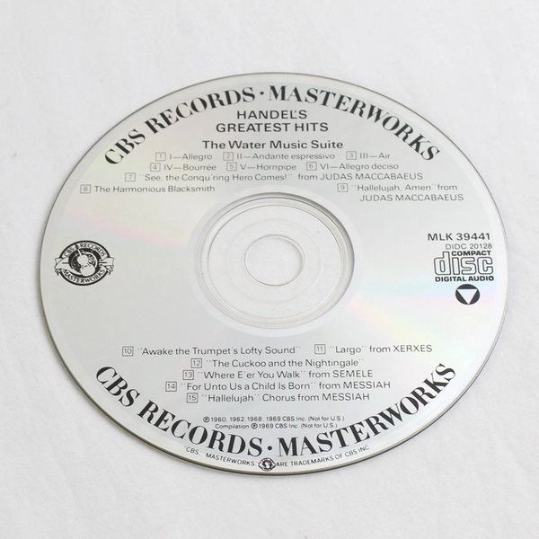 Handel's Greatest Hits CD, Various Artists #MLK 39441  1984