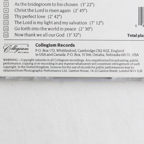 Te Deum and Other Church Music CD,  John Rutter Director COLCD 112,  1990